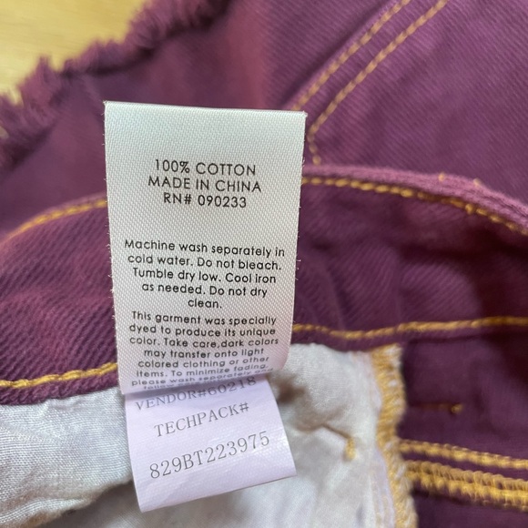 PacSun Eco Violet High Waisted Denim Festival Shorts Size 23 EUC - Picture 10 of 14